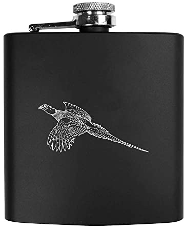 Azeeda 'Flying Pheasant' Pocket Hip Flask - 6oz (HP00019751) | 170ml Stainless Steel Drinks Flask for Travel, Weddings and Gifts