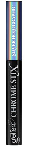Gelish Chrome Stix, Chrome Nail Powder, Nail Art for Stunning Metallic Finish, Long-Lasting, Easy Application, Perfect for Professional and At-Home Use (Silver Holographic, 0.5g)