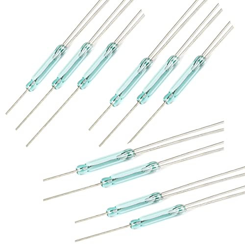 Hailege 10pcs Joint en Verre Reed Switch Normal Close Interrupteur à Induction magnétique Interrupteur à Lames électromagnétique Normal Close N/C SPDT 2.0x14mm