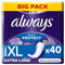 Always Daily Protect Slipeinlagen Damen, Extra Long (40 Binden) Big Pack, geruchsneutralisierend, atmungsaktiv, flexibel