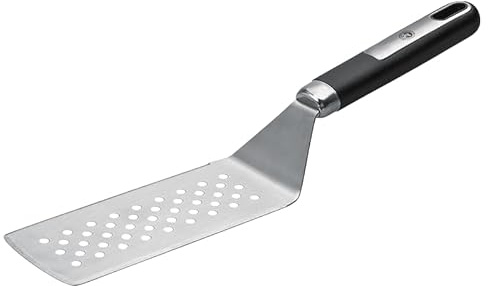 Chef Cuisine Grillspachtel Edelstahl – großflächiger BBQ-Spachtel mit PP-Kunststoff Griff, Pfannenwender 37,5 Zentimeter, Grillwender für Hamburger und Grillgut