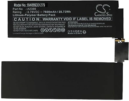 vhbw Batterie Compatible avec Apple iPad Pro 11 3rd Gen 2021, 11 2021 Tablette Pad (7600mAh, 3,78V, Li-polymère)