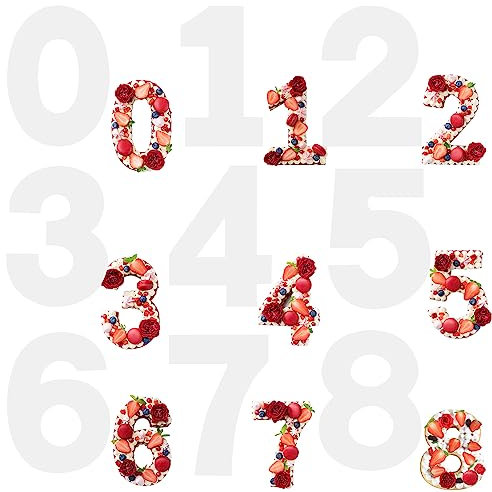 yivom 9 Stück Zahlenform zum Backen Groß 12 Zoll Number Cake Backform Kuchen Zahlen Formen Zahlen Kuchenform 0-9 Zahlen Set für Hochzeit, Geburtstag Tortendekoration