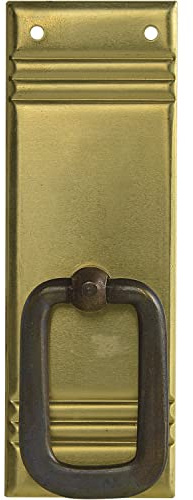 Schorgöhfer & Frehe Möbelgriff Landhausstil LA 59mm - Klappgriff groß - Schrankgriff stehend Breite 33mm, Höhe 96mm, Messing roh