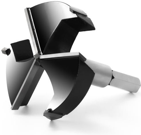 Vouyar 3 Inch Forstner Drill Bit, Triple-Flute Carbide Tipped Forstner Bit for Hard Wood, Soft Wood, Veneered Plywood, Plastic, Drilling Hole Saw Woodworking Hinge Cutter Tool