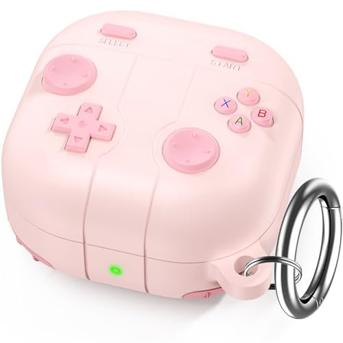 NIUTRENDZ Silicone Case for Samsung Galaxy Buds FE, 2/2 Pro, 2, Pro, Live (Light Grey, Pink)