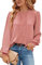 Odosalii Longshirt Damen Langarm Stehkragen Blusen Musselin Elegant Casual Oberteile Herbst Mode Hochzeit Falten Hemd Shirt