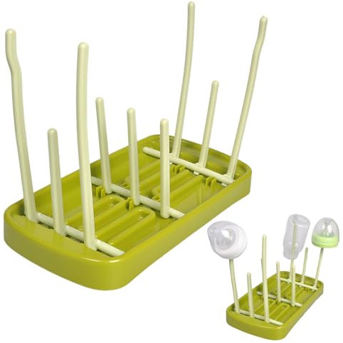 GRKB 1 Pcs Grün Faltbar Abtropfgestell Flaschen Babyflaschen Trockenständer Flaschen Trockenständer Trockengestell Babyflaschen Drying Rack Baby Bottles Mit Abtropfschale Von Babyflaschensaugern