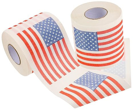 OATIPHO 2 Rollenpapier mit amerikanischer Flagge Partygeschenke Partygeschenk zum Veteranentag Bad Cocktailservietten Weihnachtssto Toilettenpapier für die Weihnachten