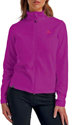 Maglia Donna in Micropile con Zip Sportiva - Felpa Giacchetto Donna con Zip in pile collo alto Sci Trekking Tempo Libero Attività all'aperto Lavoro (S, VIOLA)