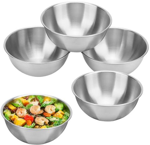 MUNGHOK 5 Stück Edelstahl Schüssel Klein 700 ml, Kleine Metallschüssel Edelstahlschüsseln, Edelstahl Schale Rund Stainless Steel Bowl für Dips, Snacks, Reis, Müsli, Spülmaschinenfest
