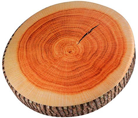 Septpenta Dekoratives Rundes Wurfkissen, Stump Circle Sitz Bodenkissen, 3D Baumscheiben Stuhl Sitzkissen, Ginkgo Baum Ringkissen, Stumpfkissen für Zuhause, Schlafzimmer, Bürodekoration