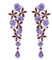 LP LOHASPIE Drop Ohrringe für Frauen Mädchen s925 Sterling Silber Natürlicher Amethyst Rhodolith Granat Ohrring Rhodium überzogener eleganter Stil Feiner Schmuck Biirthtag Geschenke für sie (Bunt)