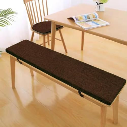 5CM Dicke Sitzauflage Sitzkissen Bank, Bankauflage Bankkissen, Waschbare Stuhlkissen Bankpolster, Gartenbank Auflage Outdoor, Sitzkissen Groß für Stuhl Boden Bürostuhl,Kaffee dunkel, 160x40x5CM