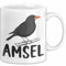 Amsel Vogel Tasse Geschenk Vogelbeobachter Ornithologe Biologe (Weiß)