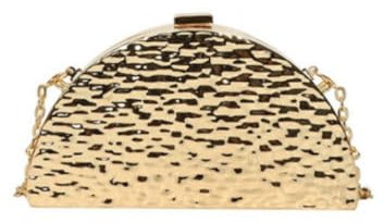 DBromanticArt Acrylic Evening Clutch for Women Water ripple Gold Fan-shaped Handbag Causal Shoulder Crossbody Purse, Gold