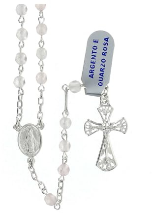 Holyart Rosenkranz 4mm 925 Silber Rosenquarz