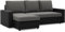 Mebligo - Luna Ecksofa, Schlafsofa mit Liegefunktion 140x231 nach Links oder rechts - 2 Container - Bonellfedern - Grau und Schwarz