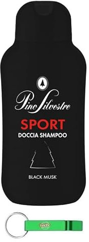 12 x shampoo doccia Pino Silvestre Sport Doccia Shampoo, gel doccia profumo di Black Musk 250 ml + portachiavi Beni Culinari