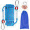 RAKUTE Corde Escalade 10M avec 2 Mousqueton Escalade,10mm Corde de sécurité,Corde de Sauvetage Corde Alpinisme pour la Survie d'urgence, Alpinisme, Pêche, Camping, Balançoire