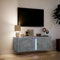 80 cm Floating TV Cabinet with LED Lights, Floating TV Stand with 2 Doors, Floating TV Shelf Wall Mounted Entertainment Center(Concrete Grey)