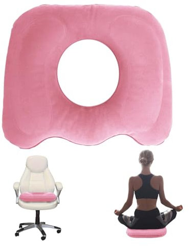 tintoke Aufblasbares Donut-Kissen,Ergonomisches Sitzkissen,Orthopädisches Sitzkissen,Aufblasbares Orthopädisch Kissen,für Bürostühle, Rollstühle,Hämorrhoiden,Steißbeinschmerzen,Rückenschmerzen (pink)