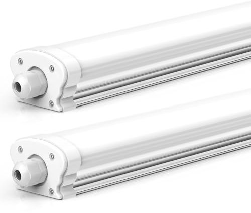 JESLED - 2er Set LED Feuchtraumleuchte 120cm IP65-30W 5200 Lumen - 4000K Neutralweiß - Verknüpfbar - Kellerleuchte, Nassraumleuchte - Feuchtraum Wannenleuchte