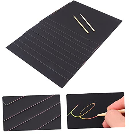Schwarzes Kratzpapier für Kinder 2 Stück-pack mit 10 Blatt Selbstgemacht