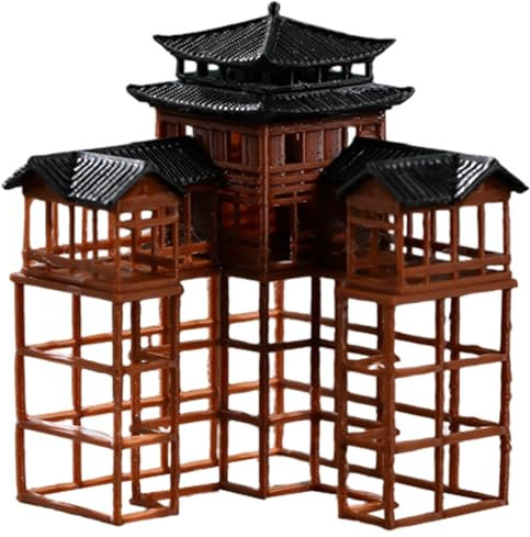 Hbbgdiy Ensemble Accessoires de Jardin Zen Miniatures de Style Japonais, Pavillons en Plastique Pavilion Bonsaï Micro-Paysage Figurines pour Jardin fées, décoration Pot bonsaï, Style 2
