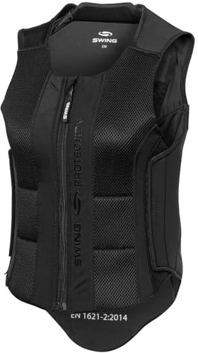 RL24 - Rückenprotektor P24 Pro Swing – Protektorenweste – Schutzweste für Reiter – zusätzliche Schutzzonen – atmungsaktiv & leicht – Unisex Reitweste in Schwarz – Gr. M (Erwachsene)