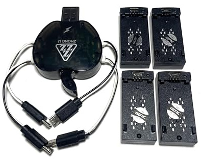 ZMHYGEW pour Drone 4DRC V49 pour Accessoires 3,7 V 700 mAh, Charge de Batterie pour 4D-V49 pour(4pcs Battery kit)