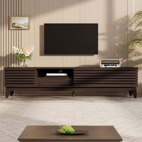 Lcoho TV-Schrank mit Einer Schublade und DREI Türen, TV-Möbel, TV-Panel, TV-Lowboard, TV-Schrank. Einzigartiges Design, Vintage-Holzfarbe.