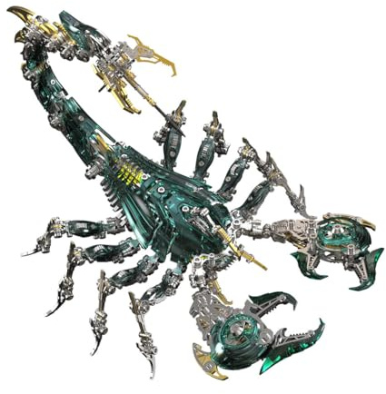 3D Vollmetall-Puzzle Scorpion Für Erwachsene, DIY Mechanische Smaragdgrüner Giftkönig-Kriegsskorpion Metall Bausatz, Kreativ Desktop Geschenk Für Enthusiasten (1073Teile/Grün)