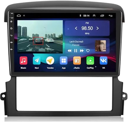 Radio de Coche Audio Estéreo 2 DIN para Kia Sorento 2004-2008 HD Pantalla Táctil+Llamadas Manos Libres Bluetooth+WiFi, Mandos Volantes, 4 Nuclear 1G+16G