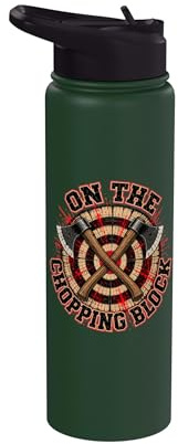 Axe Throwing Chopping Block Target Stainless Steel Insulated Water Bottle