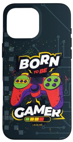 Hülle für iPhone 16 Pro Max Born to Be Gamer Controller, Retro-Gaming-Grafik