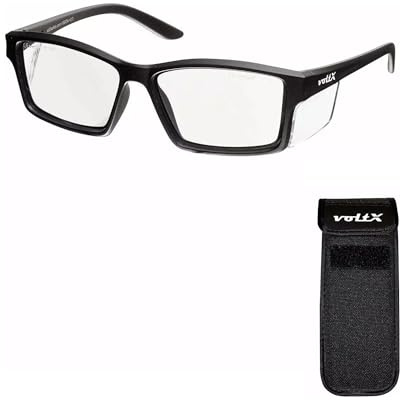voltX VISION Full Lens Magnified Reading Safety Glasses +2.5 with Pouch | UKCA & CE EN166F Certified. UV400 Anti-Fog Clear Full Lens Reading Safety Glasses.