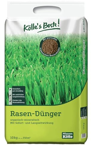 Kölle's Beste Rasendünger organisch-mineralisch für einen prächtig grünen und dichten Rasen, praktisches Granulat, für alle Rasensorten geeignet, zur Düngung vom Frühjahr bis Herbst, 10 kg
