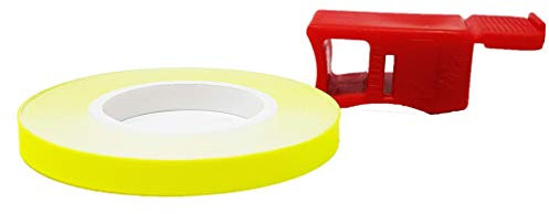 4R Quattroerre.it 10240 Wheel Stripes Franjas Fluorescentes para Llantas de Moto con Aplicador, Amarillo, 5 mm x 6 mt
