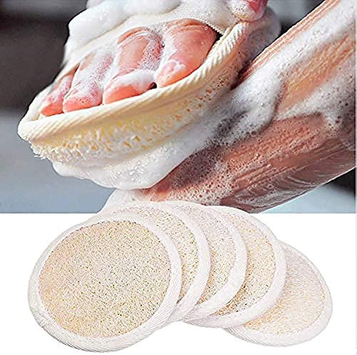 Luffa Handtücher (5er Pack) | Peeling-Scheuerschwämme | Natürliches Luffa-Material | Hautpflegeprodukt | Dusche/Bad | Faserstruktur
