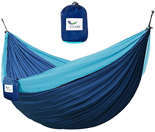 Vivere PAR252 Hängematte Nylon Doppel, Navy/Türkis