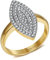 BOBIJOO Jewelry - Bague Marquise en Acier Inoxydable Doréà l'or Fin avec 63 Strass en Oxyde de Zirconium - Élégance Scintillante - 48 (4 US)