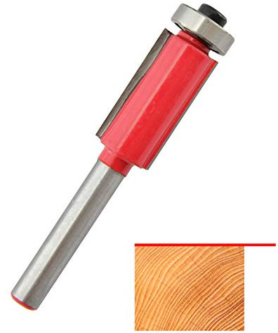 Corintian Bündigfräser HM (HW) für Holz und Kunststoff, mit Kugellager unten - 6,35 mm Schaft - aus Hartmetall - Ø 7,96mm