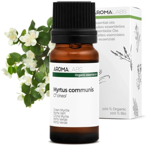 BIO - Green Myrtle Essential Oil - 10mL - 100% Pure, Natural, Chemotyped and AB Certified - AROMA LABS (French Brand)