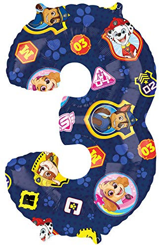 amscan 4213801 / Anagram 4213701 - Folienballon Zahl 3 - Paw Patrol