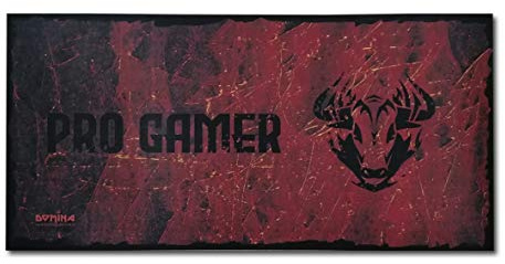 Tappetino da Scrivania Gaming 90x40 cm, Mouse Pad Antiscivolo Fondo Gommato per Aderenza Perfetta, Design Gamers, Tappetino per Mouse e Tastiera da Gioco o Ufficio 90x40 100% Italiano! (Red Devil)