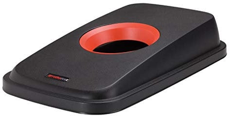 RothoPro Selecto Premium Deckel für Selecto Premium Mülleimer, 55l/70l ideal für Dosen, Kunststoff (PP) BPA-frei, schwarz/rot, (49.0 x 29.0 x 9.0 cm)