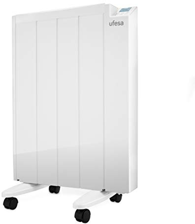 Ufesa EM600 Emisor Térmico con 600W de Potencia, 4 Elementos, 4 Modos: Confort, Económico, Anti-hielo y Stand-by, Temperatura Ajustable de 5 a 35ºC, Display LCD, Programación Diaria y Semanal