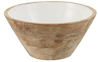 J-Line Schale aus Mangoholz, mittelgroß, Weiß