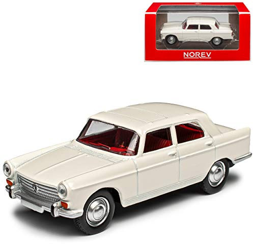 Peugeot 404 Limousine Weiss 1960-1975 1/64 Norev Modell Auto mit individiuellem Wunschkennzeichen